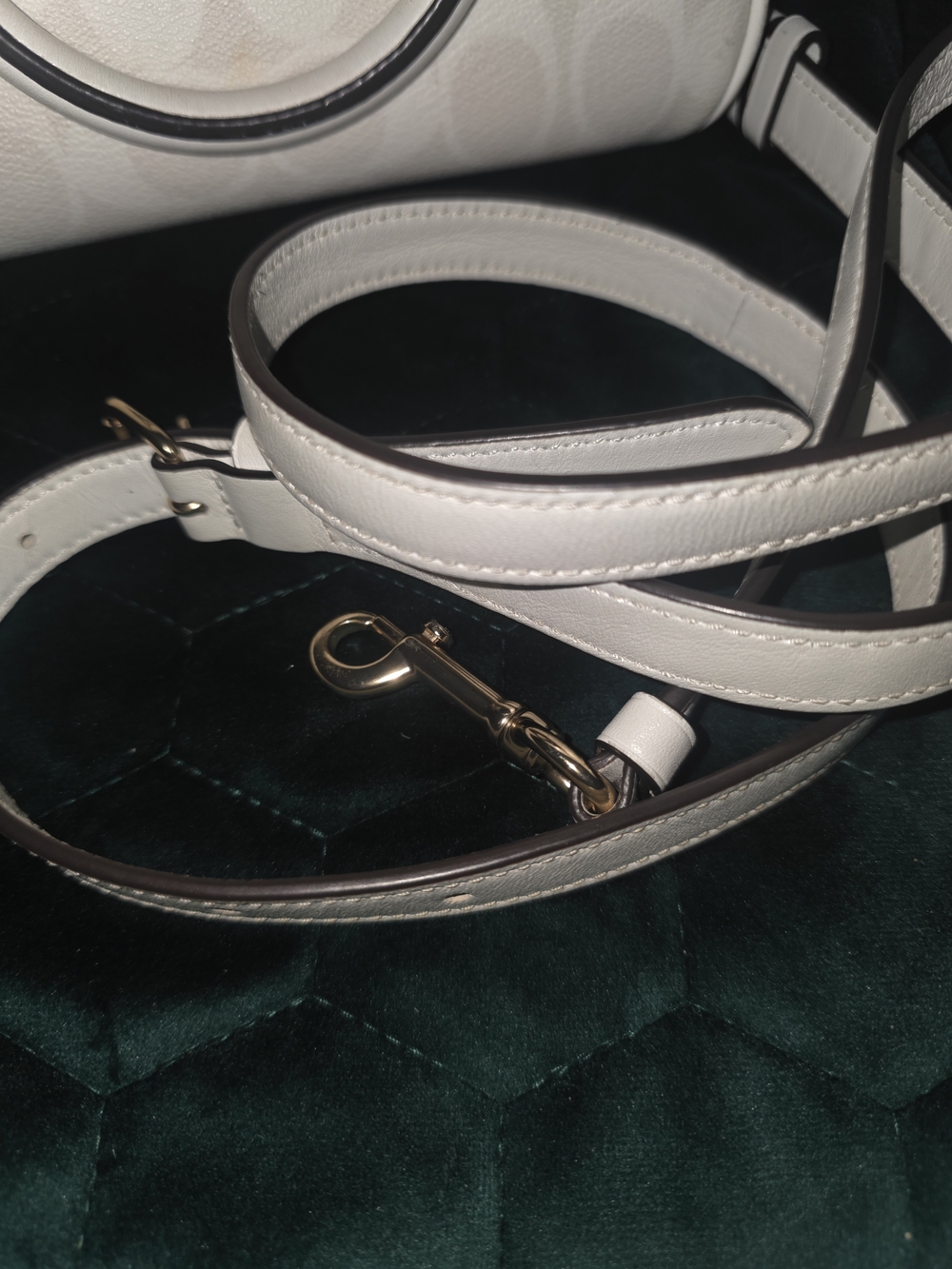 Coach Sydney Satchel Glaxier White Signature Dome Satchel Bag Purse - Picture 9 of 12
